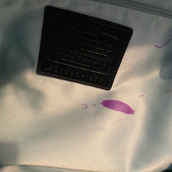 Coach satin/leather shoulder & crossbody handbag - Picture 13 of 14